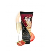 Массажный крем для тела с ароматом клубники и шампанского Sparkling Strawberry Wine - 200 мл. - Shunga - купить с доставкой в Димитровграде