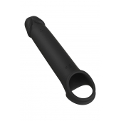 Черная насадка-удлинитель с вибрацией Vibrating Extender With Remote - Dream Toys - в Димитровграде купить с доставкой