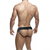 Телесный фаллопротез на черных эластичных ремнях 7 Inch Hollow Strap On - 17 см. - Blush Novelties - купить с доставкой в Димитровграде