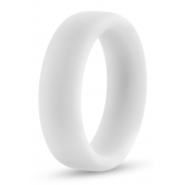 Белое люминесцентное эрекционное кольцо Silicone Glo Cock Ring - Blush Novelties - в Димитровграде купить с доставкой