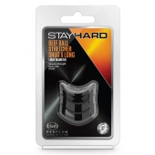 Черное эрекционное кольцо на мошонку Beef Ball Stretcher Snug X Long - Blush Novelties - в Димитровграде купить с доставкой