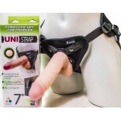 Страпон-унисекс с двумя насадками UNI strap 7  Harness - 19 и 16 см. - LOVETOY (А-Полимер) - купить с доставкой в Димитровграде