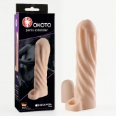 Телесная насадка-удлинитель Okoto со спиралевидным рельефом - 16 см. - Sitabella - в Димитровграде купить с доставкой