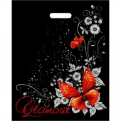 Черный пакет Glamour с вырубной ручкой (38х47 см) - Сима-Ленд - купить с доставкой в Димитровграде
