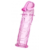 Розовая насадка фаллической формы - 12,5 см. - A-toys - в Димитровграде купить с доставкой