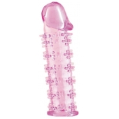 Розовая насадка на пенис с шипами - 12,5 см. - A-toys - в Димитровграде купить с доставкой