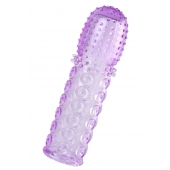 Фиолетовая рельефная насадка на пенис - 13,5 см. - A-toys - в Димитровграде купить с доставкой