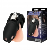 Черная клетка для пениса Silicone Small 2 in Cock Cage With Ball Divider - BlueLine - купить с доставкой в Димитровграде