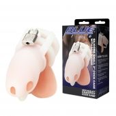 Белая клетка для пениса Silicone Small 2 in Cock Cage With Ball Divider - BlueLine - купить с доставкой в Димитровграде