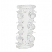 Прозрачная насадка на пенис с шипами и бугорками JELLY JOY LUST CLUSTER CLEAR - Dream Toys - в Димитровграде купить с доставкой