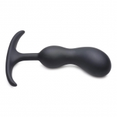 Черный массажер простаты с утяжелителями Premium Silicone Weighted Prostate Plug Medium - 16,3 см. - XR Brands - в Димитровграде купить с доставкой