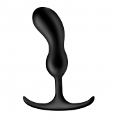 Черный массажер простаты с утяжелителями Premium Silicone Weighted Prostate Plug Medium - 16,3 см. - XR Brands - в Димитровграде купить с доставкой