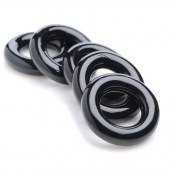 Комплект из 5 черных эрекционных колец для мошонки Ring Master Custom Ball Stretcher Kit - XR Brands - в Димитровграде купить с доставкой