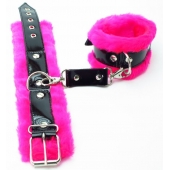 Оковы на ноги с розовым мехом BDSM Light - БДСМ Арсенал - купить с доставкой в Димитровграде