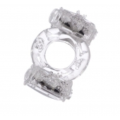 Прозрачное виброкольцо с двумя вибропульками - Toyfa Basic - в Димитровграде купить с доставкой