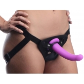 Лиловый поясной страпон Navigator Silicone G-Spot Dildo with Harness - 17,8 см. - XR Brands - купить с доставкой в Димитровграде