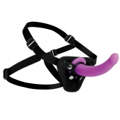 Лиловый поясной страпон Navigator Silicone G-Spot Dildo with Harness - 17,8 см. - XR Brands - купить с доставкой в Димитровграде