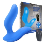 Синий вибромассажер простаты 3,5’’ Remote Control Curve P-spot Massager - 12 см. - Erokay - в Димитровграде купить с доставкой