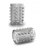 Прозрачная насадка с шипами и шишечками STAY HARD COCK SLEEVE 03 CLEAR - Blush Novelties - в Димитровграде купить с доставкой