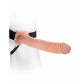 Фаллопротез телесного цвета Hollow Strap-On - 29 см. - Pipedream - купить с доставкой в Димитровграде