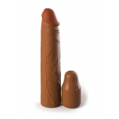 Коричневая насадка на член 2  Silicone X-tension - 20,3 см. - Pipedream - в Димитровграде купить с доставкой