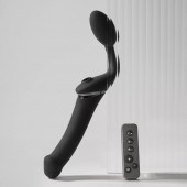 Черный безремневой вибрострапон Strap-On-Me Multi Orgasm Size XL - Strap-on-me - купить с доставкой в Димитровграде