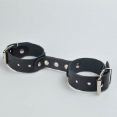 Черные кожаные наручники-фиксатор - Sitabella - купить с доставкой в Димитровграде