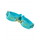 Голубые двуслойные кожаные оковы - Pecado - купить с доставкой в Димитровграде