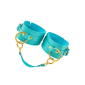 Голубые однослойные кожаные оковы - Pecado - купить с доставкой в Димитровграде