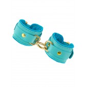 Голубые двуслойные кожаные наручники-браслеты - Pecado - купить с доставкой в Димитровграде