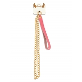 Розовый кожаный поводок с карабином для ошейника - 80 см. - Pecado - купить с доставкой в Димитровграде