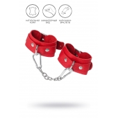 Красные кожаные наручники-браслеты со скруглёнными углами - Pecado - купить с доставкой в Димитровграде