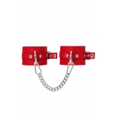 Красные мягкие кожаные оковы с люверсами - Pecado - купить с доставкой в Димитровграде