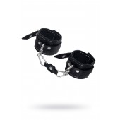 Черные двухслойные наручники с белой строчкой - Pecado - купить с доставкой в Димитровграде
