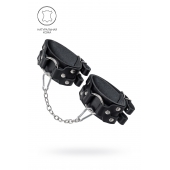 Черные кожаные оковы с двумя ремешками - Pecado - купить с доставкой в Димитровграде