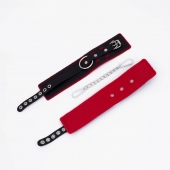 Черно-красные оковы с красной строчкой Sex - Crazy Handmade - купить с доставкой в Димитровграде