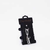 Черные кожаные наручники с хромированной фурнитурой - Crazy Handmade - купить с доставкой в Димитровграде