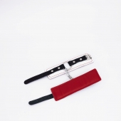 Бело-красные кожаные наручники - Crazy Handmade - купить с доставкой в Димитровграде