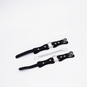 Черные кожаные оковы с кольцом - Crazy Handmade - купить с доставкой в Димитровграде