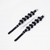 Черные кожаные наручники из звеньев - Crazy Handmade - купить с доставкой в Димитровграде