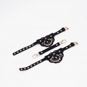 Черные оковы с золотистой фурнитурой - Crazy Handmade - купить с доставкой в Димитровграде