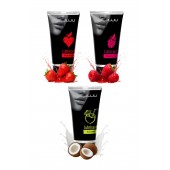 Набор из 3 съедобных лубрикантов JUJU (клубника, малина, кокос) - JuJu - купить с доставкой в Димитровграде