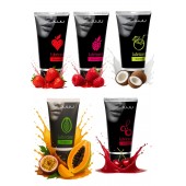 Набор из 5 съедобных лубрикантов JUJU (клубника, малина, тропические фрукты, вишня, кокос) - JuJu - купить с доставкой в Димитровграде
