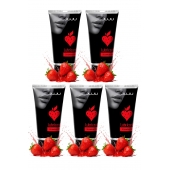 Набор из 5 съедобных лубрикантов JUJU со вкусом клубники - JuJu - купить с доставкой в Димитровграде