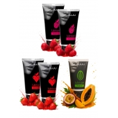 Набор из 5 съедобных лубрикантов JUJU (клубника х 2, малина х 2, тропические фрукты) - JuJu - купить с доставкой в Димитровграде