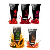 Набор из 5 съедобных лубрикантов JUJU (клубника, малина, тропические фрукты, вишня, грейпфрут) - JuJu - купить с доставкой в Димитровграде
