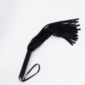 Черный кожаный флоггер - 45 см. - Crazy Handmade - купить с доставкой в Димитровграде