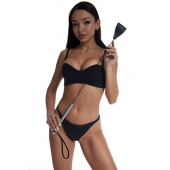 Стек с широким черным кожаным наконечником и металлической ручкой - 67 см. - Crazy Handmade - купить с доставкой в Димитровграде