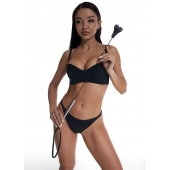 Стек с черным кожаным наконечником в виде сердца и металлической ручкой - 67 см. - Crazy Handmade - купить с доставкой в Димитровграде