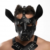 Черная кожаная маска «Собака» - Crazy Handmade - купить с доставкой в Димитровграде